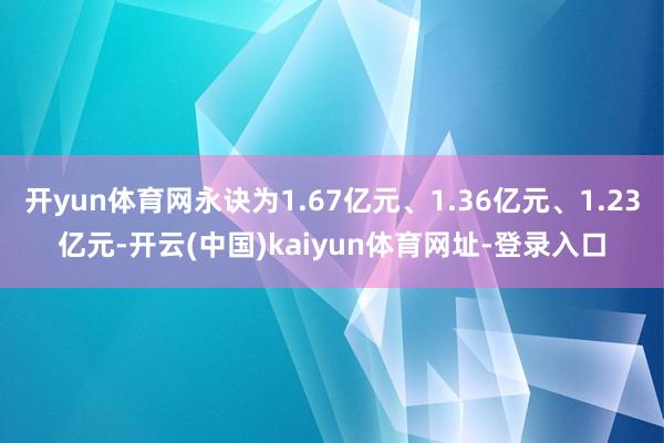 开yun体育网永诀为1.67亿元、1.36亿元、1.23亿元-开云(中国)kaiyun体育网址-登录入口