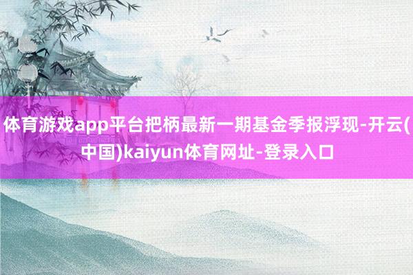 体育游戏app平台把柄最新一期基金季报浮现-开云(中国)kaiyun体育网址-登录入口