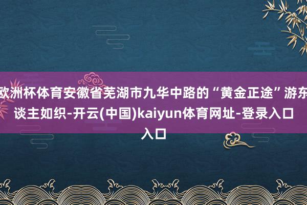 欧洲杯体育安徽省芜湖市九华中路的“黄金正途”游东谈主如织-开云(中国)kaiyun体育网址-登录入口